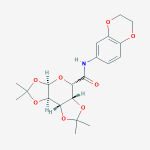 molecular formula C20H25NO8 B367167 (1S,2R,6R,8S,9R)-N-(2,3-Dihydro-1,4-benzodioxin-6-yl)-4,4,11,11-tetramethyl-3,5,7,10,12-pentaoxatricyclo[7.3.0.02,6]dodecane-8-carboxamide CAS No. 357611-88-2