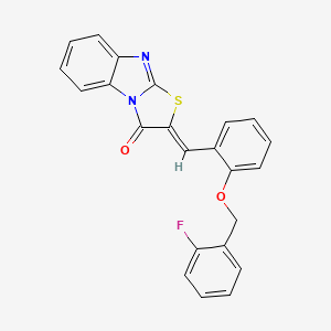 molecular formula C23H15FN2O2S B3671703 2-{2-[(2-fluorobenzyl)oxy]benzylidene}[1,3]thiazolo[3,2-a]benzimidazol-3(2H)-one 