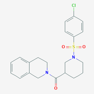 molecular formula C21H23ClN2O3S B367171 2-({1-[(4-Chlorophenyl)sulfonyl]-3-piperidinyl}carbonyl)-1,2,3,4-tetrahydroisoquinoline CAS No. 524060-64-8