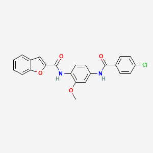 N-{4-[(4-chlorobenzoyl)amino]-2-methoxyphenyl}-1-benzofuran-2-carboxamide