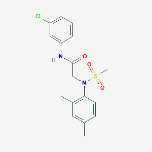 molecular formula C17H19ClN2O3S B3671740 N~1~-(3-chlorophenyl)-N~2~-(2,4-dimethylphenyl)-N~2~-(methylsulfonyl)glycinamide 