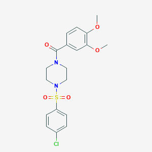 molecular formula C19H21ClN2O5S B367182 [4-(4-Chloro-benzenesulfonyl)-piperazin-1-yl]-(3,4-dimethoxy-phenyl)-methanone CAS No. 333756-39-1