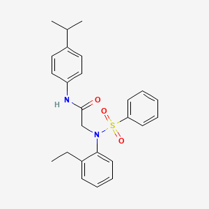 molecular formula C25H28N2O3S B3671833 N~2~-(2-ethylphenyl)-N~1~-(4-isopropylphenyl)-N~2~-(phenylsulfonyl)glycinamide 