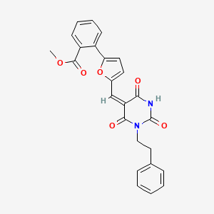 methyl 2-(5-{[2,4,6-trioxo-1-(2-phenylethyl)tetrahydro-5(2H)-pyrimidinylidene]methyl}-2-furyl)benzoate