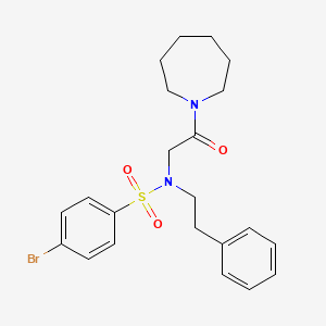 molecular formula C22H27BrN2O3S B3671866 N-[2-(1-azepanyl)-2-oxoethyl]-4-bromo-N-(2-phenylethyl)benzenesulfonamide 