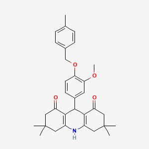 9-{3-methoxy-4-[(4-methylbenzyl)oxy]phenyl}-3,3,6,6-tetramethyl-3,4,6,7,9,10-hexahydro-1,8(2H,5H)-acridinedione