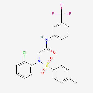 molecular formula C22H18ClF3N2O3S B3671881 N~2~-(2-chlorophenyl)-N~2~-[(4-methylphenyl)sulfonyl]-N~1~-[3-(trifluoromethyl)phenyl]glycinamide 