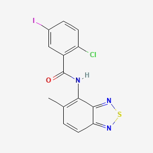 molecular formula C14H9ClIN3OS B3671900 2-chloro-5-iodo-N-(5-methyl-2,1,3-benzothiadiazol-4-yl)benzamide 