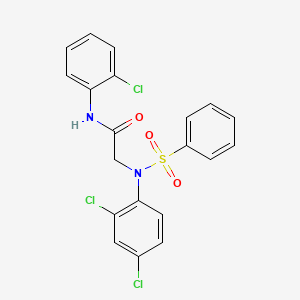 molecular formula C20H15Cl3N2O3S B3671904 N~1~-(2-chlorophenyl)-N~2~-(2,4-dichlorophenyl)-N~2~-(phenylsulfonyl)glycinamide 