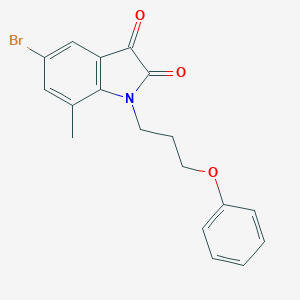 molecular formula C18H16BrNO3 B367191 5-bromo-7-methyl-1-(3-phenoxypropyl)-1H-indole-2,3-dione CAS No. 825599-55-1