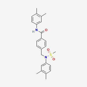 molecular formula C25H28N2O3S B3671938 N-(3,4-dimethylphenyl)-4-{[(3,4-dimethylphenyl)(methylsulfonyl)amino]methyl}benzamide 