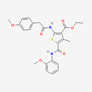 ETHYL 5-[(2-METHOXYPHENYL)CARBAMOYL]-2-[2-(4-METHOXYPHENYL)ACETAMIDO]-4-METHYLTHIOPHENE-3-CARBOXYLATE