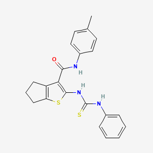 molecular formula C22H21N3OS2 B3671970 2-[(anilinocarbonothioyl)amino]-N-(4-methylphenyl)-5,6-dihydro-4H-cyclopenta[b]thiophene-3-carboxamide 