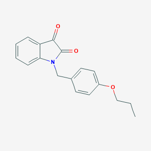 molecular formula C18H17NO3 B367198 1-(4-propoxybenzyl)-1H-indole-2,3-dione CAS No. 797780-66-6