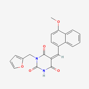 molecular formula C21H16N2O5 B3672013 1-(2-furylmethyl)-5-[(4-methoxy-1-naphthyl)methylene]-2,4,6(1H,3H,5H)-pyrimidinetrione 