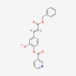 4-[3-(benzyloxy)-3-oxo-1-propen-1-yl]-2-methoxyphenyl nicotinate