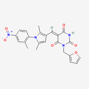 5-{[2,5-dimethyl-1-(2-methyl-4-nitrophenyl)-1H-pyrrol-3-yl]methylene}-1-(2-furylmethyl)-2,4,6(1H,3H,5H)-pyrimidinetrione