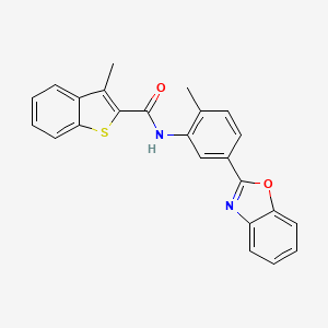 molecular formula C24H18N2O2S B3672132 N-[5-(1,3-benzoxazol-2-yl)-2-methylphenyl]-3-methyl-1-benzothiophene-2-carboxamide 