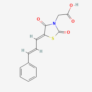 molecular formula C14H11NO4S B3672136 [2,4-dioxo-5-(3-phenyl-2-propen-1-ylidene)-1,3-thiazolidin-3-yl]acetic acid 