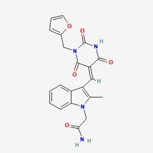 2-(3-{[1-(2-furylmethyl)-2,4,6-trioxotetrahydro-5(2H)-pyrimidinylidene]methyl}-2-methyl-1H-indol-1-yl)acetamide