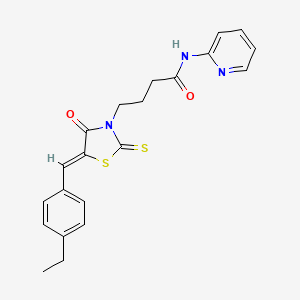 4-[5-(4-ethylbenzylidene)-4-oxo-2-thioxo-1,3-thiazolidin-3-yl]-N-2-pyridinylbutanamide