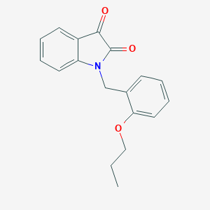molecular formula C18H17NO3 B367216 1-(2-propoxybenzyl)-1H-indole-2,3-dione CAS No. 797780-64-4