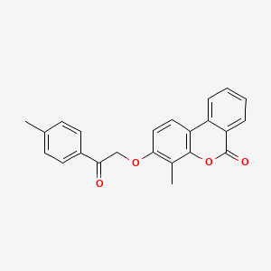 molecular formula C23H18O4 B3672163 4-methyl-3-[2-(4-methylphenyl)-2-oxoethoxy]-6H-benzo[c]chromen-6-one 