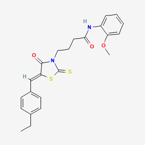 molecular formula C23H24N2O3S2 B3672169 4-[5-(4-ethylbenzylidene)-4-oxo-2-thioxo-1,3-thiazolidin-3-yl]-N-(2-methoxyphenyl)butanamide 