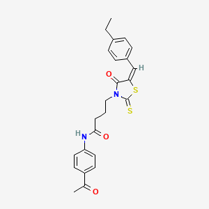 N-(4-acetylphenyl)-4-[5-(4-ethylbenzylidene)-4-oxo-2-thioxo-1,3-thiazolidin-3-yl]butanamide