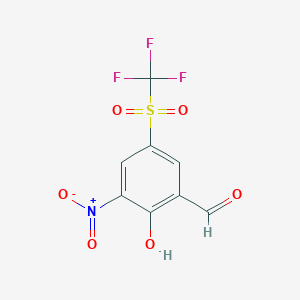 molecular formula C8H4F3NO6S B3672186 2-hydroxy-3-nitro-5-[(trifluoromethyl)sulfonyl]benzaldehyde CAS No. 78915-00-1