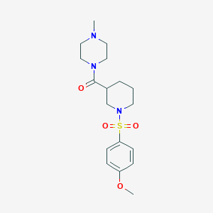 molecular formula C18H27N3O4S B367219 1-({1-[(4-Methoxyphenyl)sulfonyl]piperidin-3-yl}carbonyl)-4-methylpiperazine CAS No. 524675-44-3