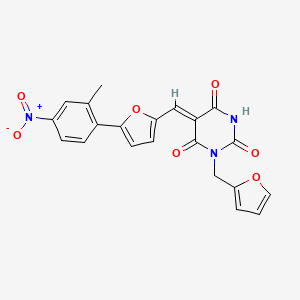 1-(2-furylmethyl)-5-{[5-(2-methyl-4-nitrophenyl)-2-furyl]methylene}-2,4,6(1H,3H,5H)-pyrimidinetrione