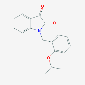 molecular formula C18H17NO3 B367220 1-[(2-丙-2-yloxy苯基)甲基]吲哚-2,3-二酮 CAS No. 797780-63-3