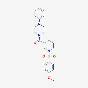 molecular formula C23H29N3O4S B367225 1-({1-[(4-Methoxyphenyl)sulfonyl]piperidin-3-yl}carbonyl)-4-phenylpiperazine CAS No. 524675-49-8