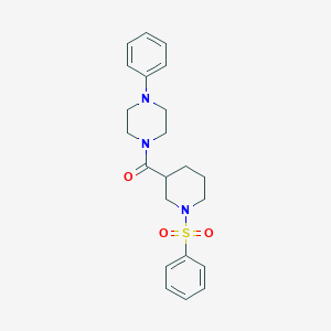 molecular formula C22H27N3O3S B367226 (4-Phenylpiperazin-1-yl)[1-(phenylsulfonyl)piperidin-3-yl]methanone CAS No. 524060-53-5