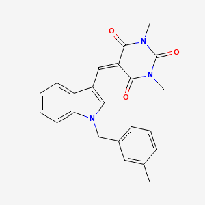 1,3-dimethyl-5-{[1-(3-methylbenzyl)-1H-indol-3-yl]methylene}-2,4,6(1H,3H,5H)-pyrimidinetrione