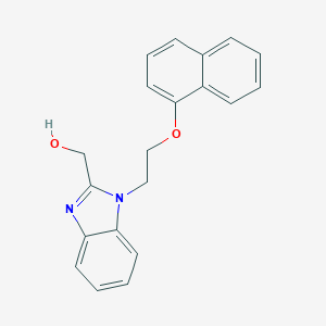 molecular formula C20H18N2O2 B367228 [1-(2-Naphthyloxyethyl)benzimidazol-2-yl]methan-1-ol CAS No. 878688-70-1