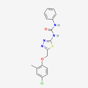 molecular formula C17H15ClN4O2S B3672290 N-{5-[(4-chloro-2-methylphenoxy)methyl]-1,3,4-thiadiazol-2-yl}-N'-phenylurea 