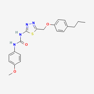 molecular formula C20H22N4O3S B3672294 N-(4-methoxyphenyl)-N'-{5-[(4-propylphenoxy)methyl]-1,3,4-thiadiazol-2-yl}urea 