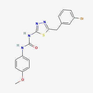 molecular formula C17H15BrN4O2S B3672301 N-[5-(3-bromobenzyl)-1,3,4-thiadiazol-2-yl]-N'-(4-methoxyphenyl)urea 