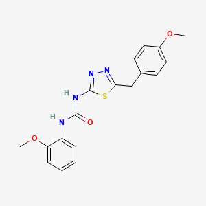 molecular formula C18H18N4O3S B3672308 N-[5-(4-methoxybenzyl)-1,3,4-thiadiazol-2-yl]-N'-(2-methoxyphenyl)urea 