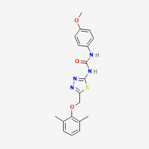 molecular formula C19H20N4O3S B3672325 N-{5-[(2,6-dimethylphenoxy)methyl]-1,3,4-thiadiazol-2-yl}-N'-(4-methoxyphenyl)urea 