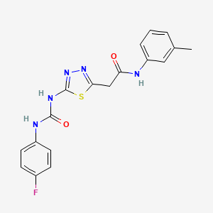 2-[5-({[(4-fluorophenyl)amino]carbonyl}amino)-1,3,4-thiadiazol-2-yl]-N-(3-methylphenyl)acetamide