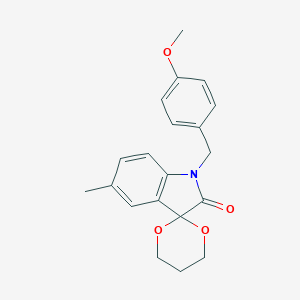 molecular formula C20H21NO4 B367238 1'-(4-甲氧基苄基)-5'-甲基螺[[1,3]二氧杂环-2,3'-吲哚]-2'-酮 CAS No. 853751-61-8