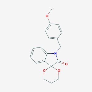 molecular formula C19H19NO4 B367239 1'-(4-Methoxybenzyl)-1',2'-dihydrospiro([1,3]dioxane-2,3'-indole)-2'-one CAS No. 853751-51-6