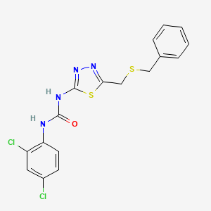 molecular formula C17H14Cl2N4OS2 B3672390 N-{5-[(benzylthio)methyl]-1,3,4-thiadiazol-2-yl}-N'-(2,4-dichlorophenyl)urea 