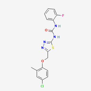 molecular formula C17H14ClFN4O2S B3672409 N-{5-[(4-chloro-2-methylphenoxy)methyl]-1,3,4-thiadiazol-2-yl}-N'-(2-fluorophenyl)urea 