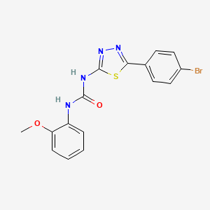 molecular formula C16H13BrN4O2S B3672423 N-[5-(4-bromophenyl)-1,3,4-thiadiazol-2-yl]-N'-(2-methoxyphenyl)urea 