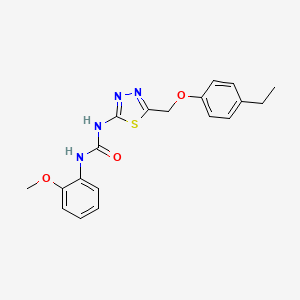 molecular formula C19H20N4O3S B3672426 N-{5-[(4-ethylphenoxy)methyl]-1,3,4-thiadiazol-2-yl}-N'-(2-methoxyphenyl)urea 