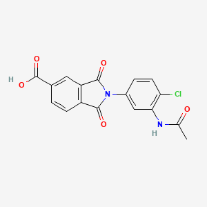 molecular formula C17H11ClN2O5 B3672432 2-[3-(acetylamino)-4-chlorophenyl]-1,3-dioxo-5-isoindolinecarboxylic acid 